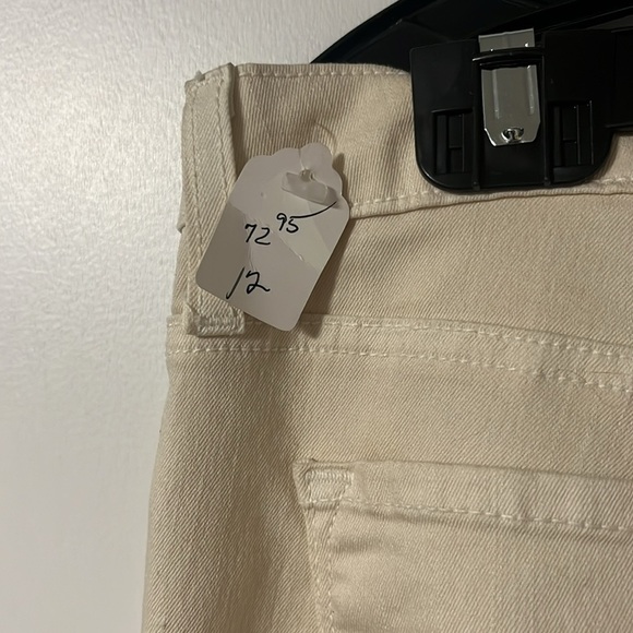 Size 12 NWT ivory jeggings belted waist zipper fly by true slim women’s pants - Picture 4 of 7